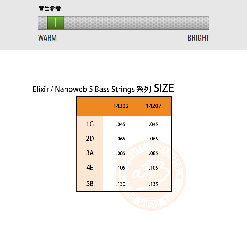 200904 elixir nanoweb nickel plated 5 strings(BASS)_顏色