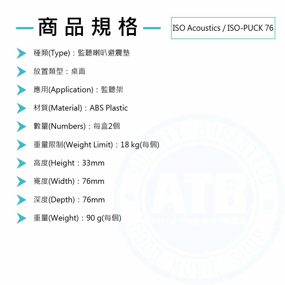 20221019_ISO Acoustics_ISO-PUCK 76_Spec